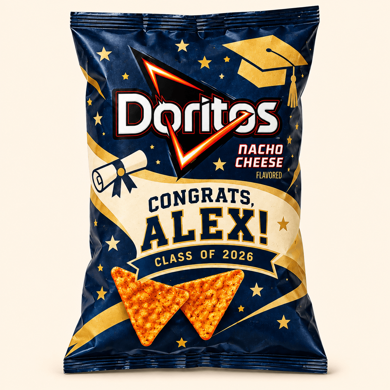 Sample Doritos graduation chip bag