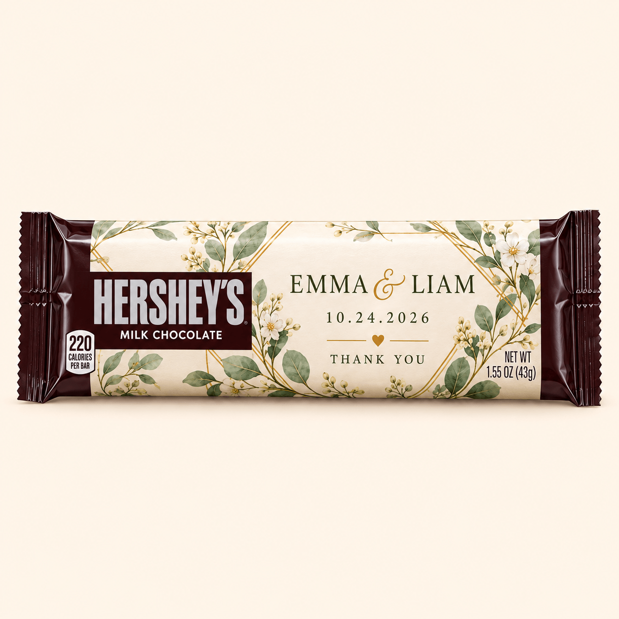 Sample Hershey’s wedding bar