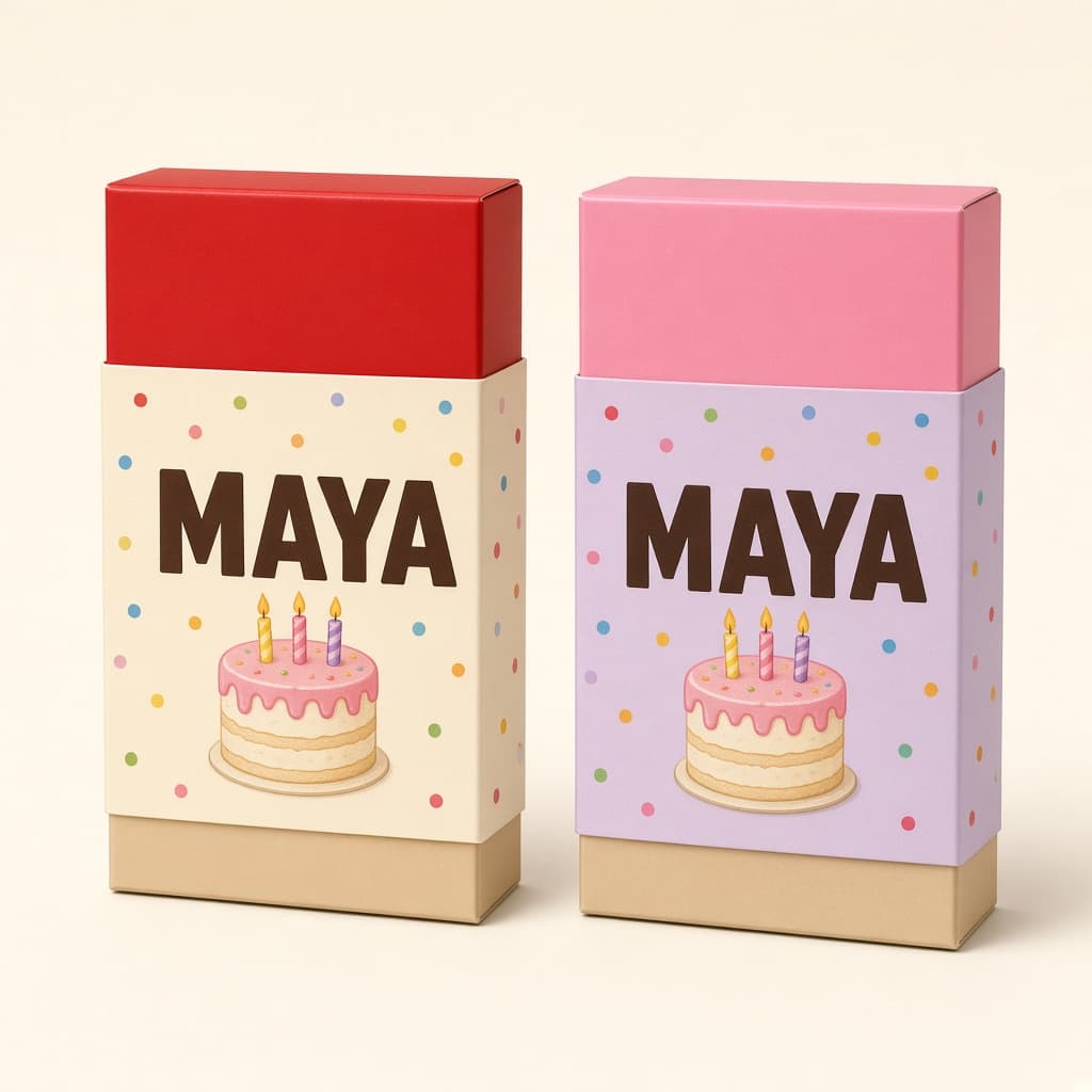 Sample mockup of Birthday Candy Boxes