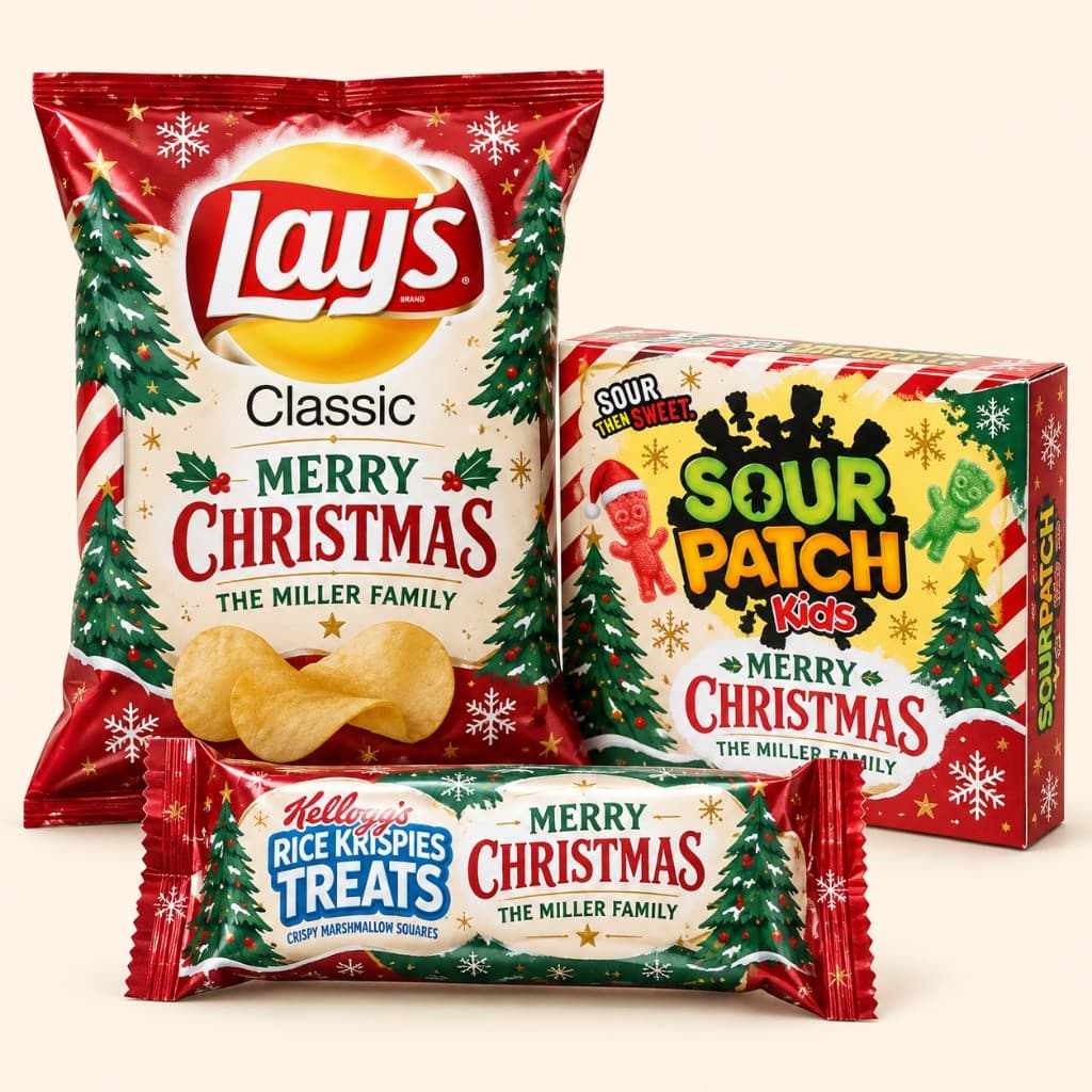 Sample mockup of Christmas Treat Favors
