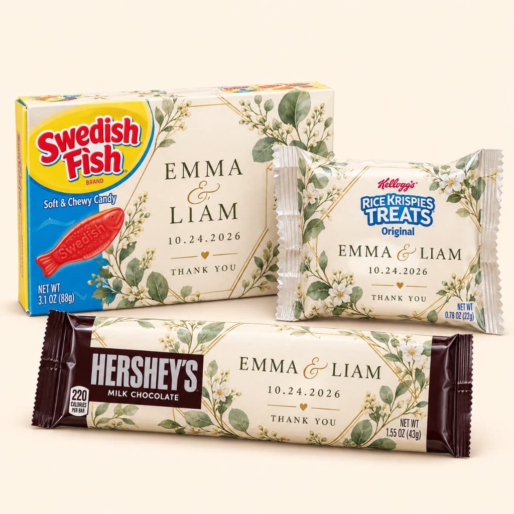 Sample mockup of Wedding & Bridal Shower Favors
