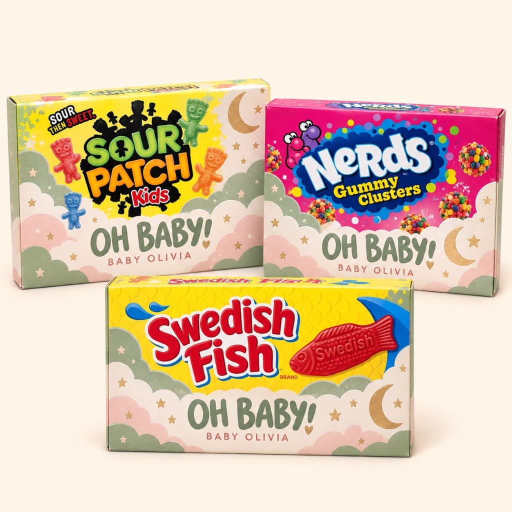 Sample mockup of Baby Shower Candy Favors