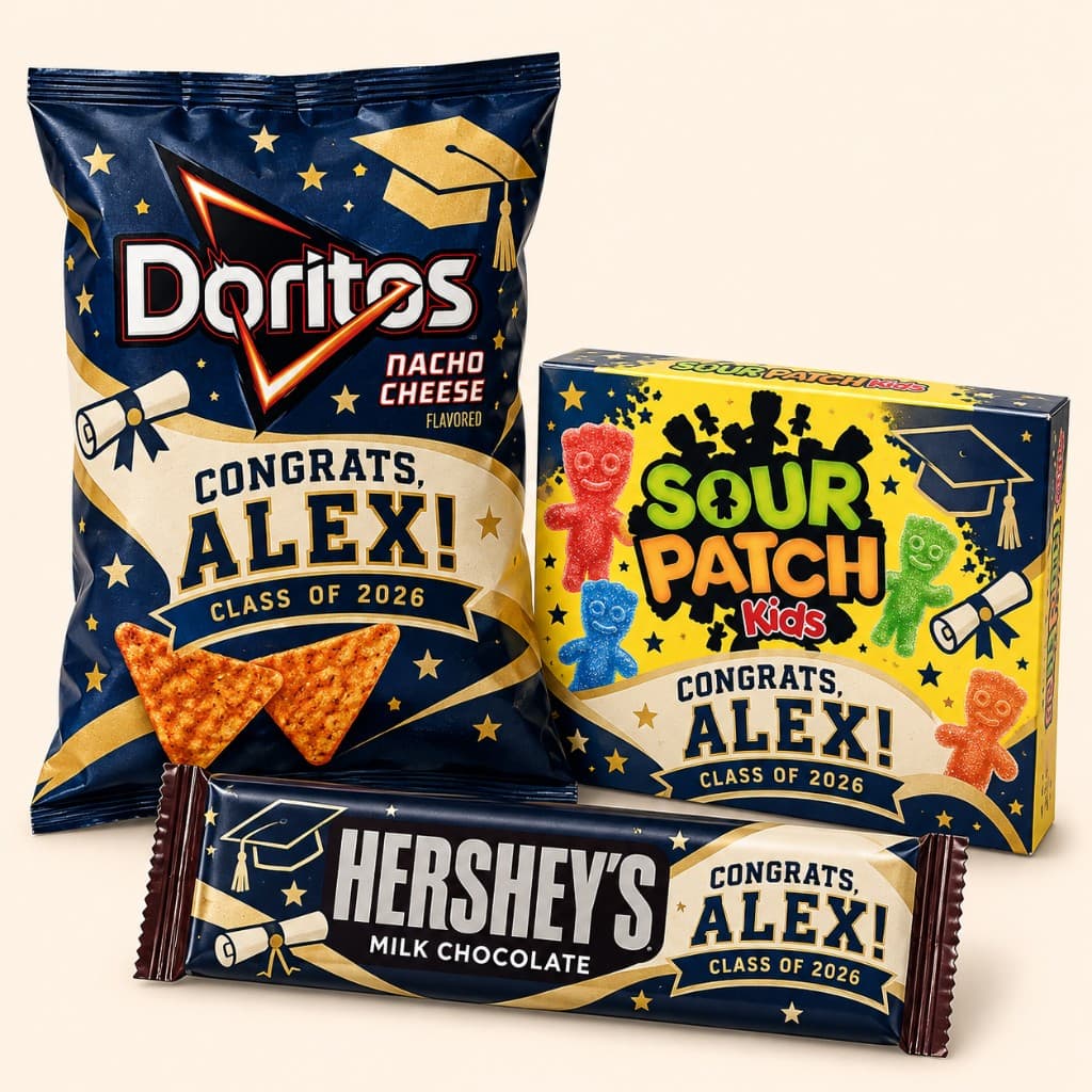 Sample mockup of Graduation Party Favors