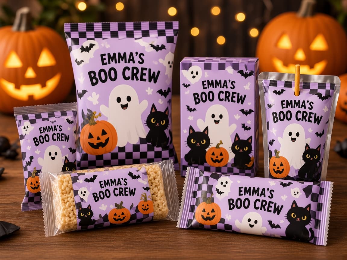 Sample mockup of Halloween Chip Bags