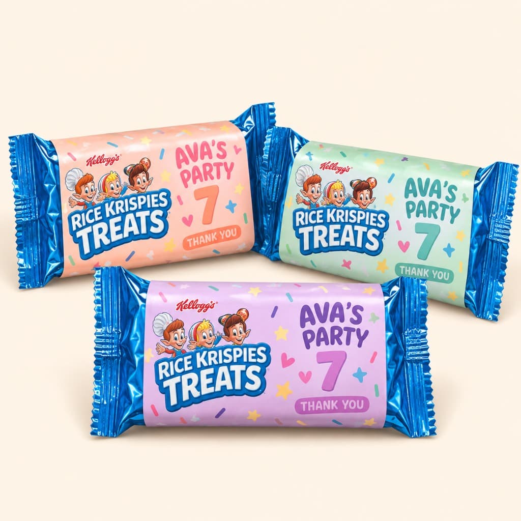 Sample mockup of Personalized Rice Krispies Treats
