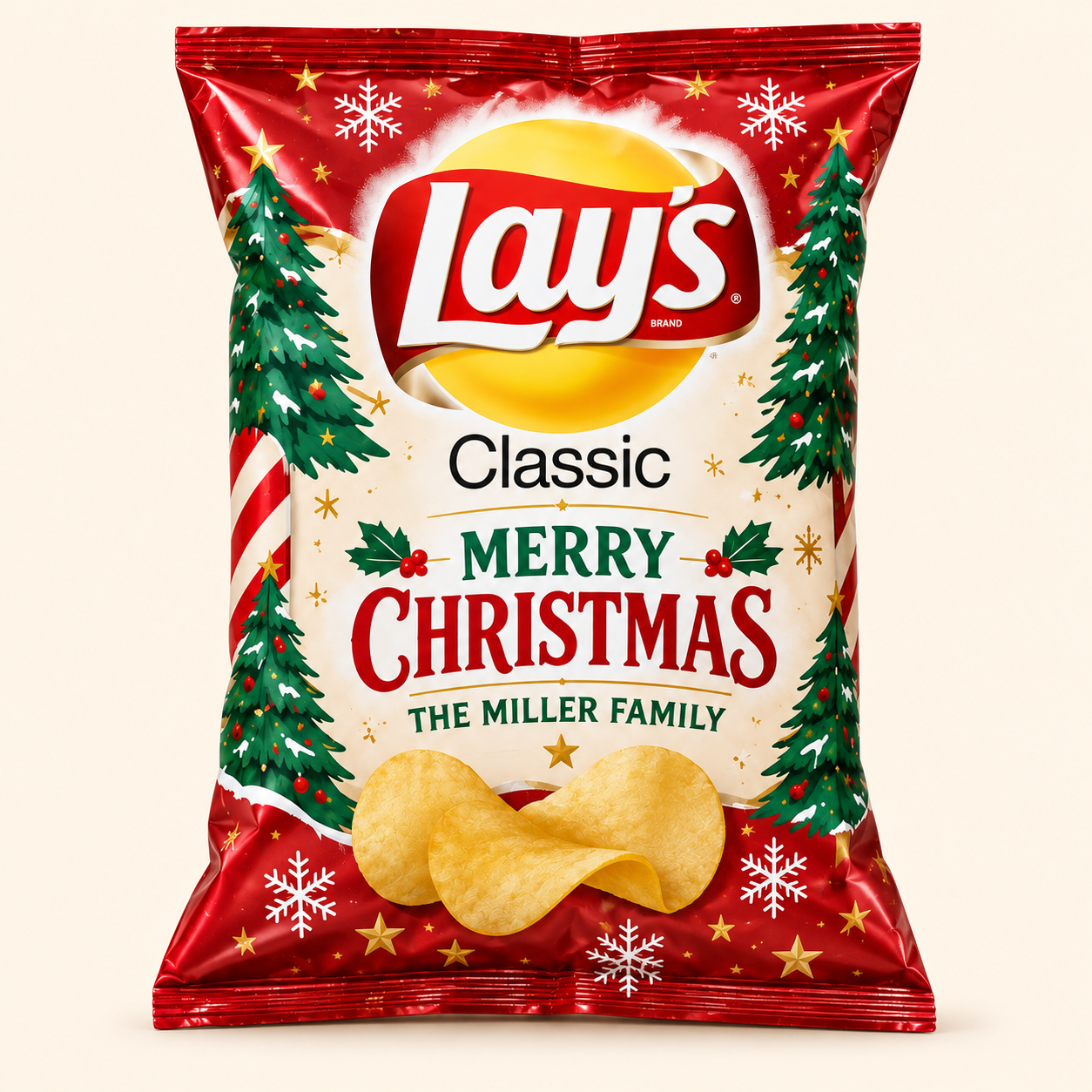 Sample Lay’s Christmas chip bag