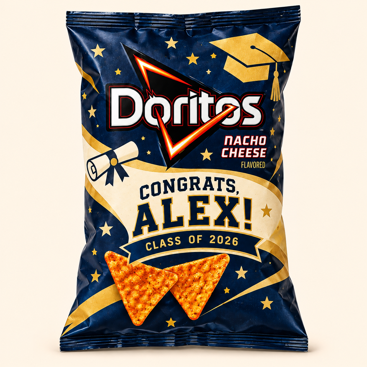Sample Doritos graduation chip bag