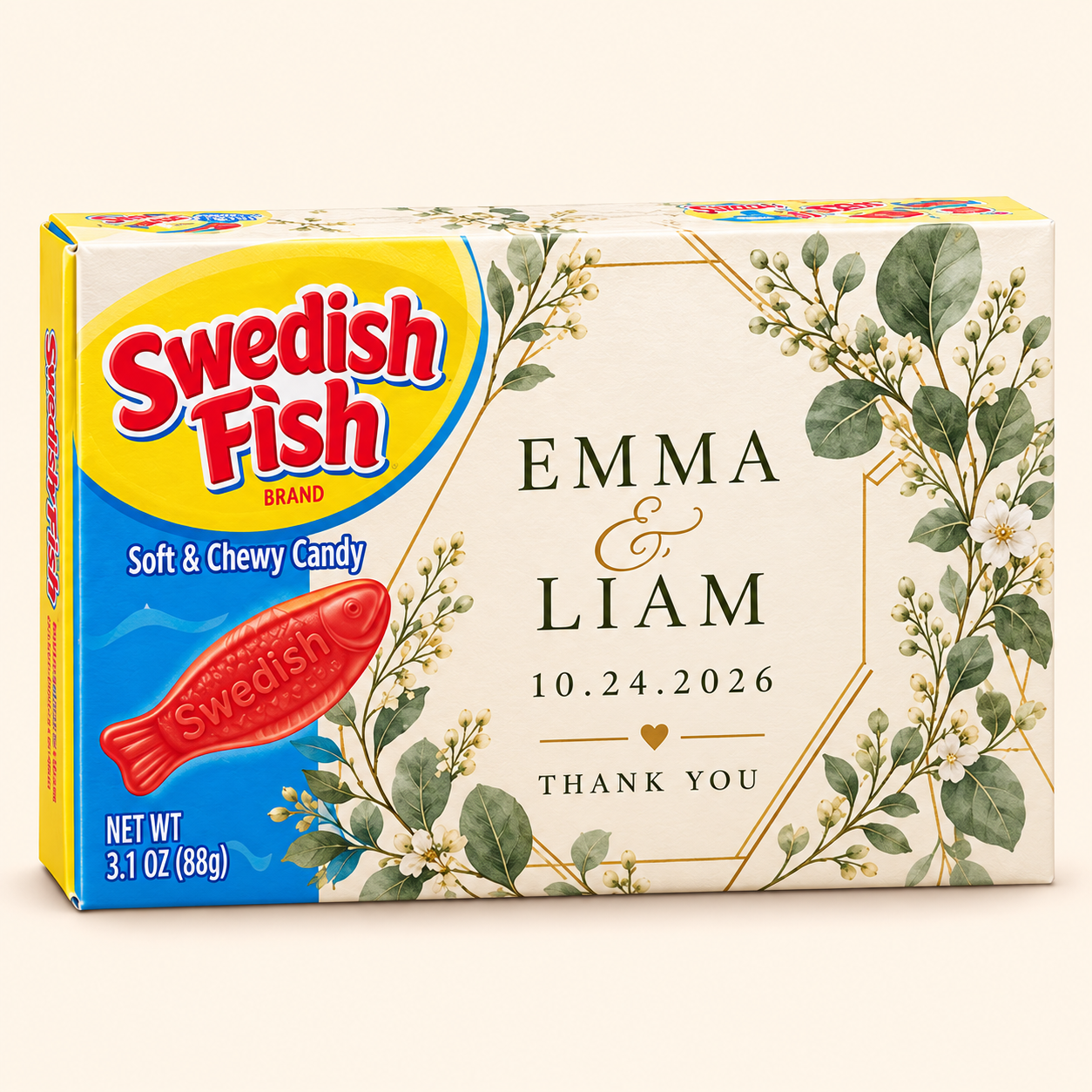 Sample Swedish Fish wedding box